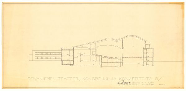 Architectural drawings of Rovaniemi Theatre (Lappia Hall) – Alvar Aalto ...